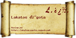 Lakatos Ágota névjegykártya