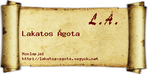 Lakatos Ágota névjegykártya