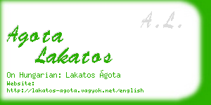 agota lakatos business card